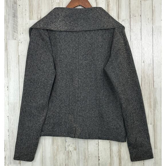 Element Pea Coat Jacket Sz XL Gray Double Breasted Twee Academia Goth Preppy EUC - Picture 2 of 7